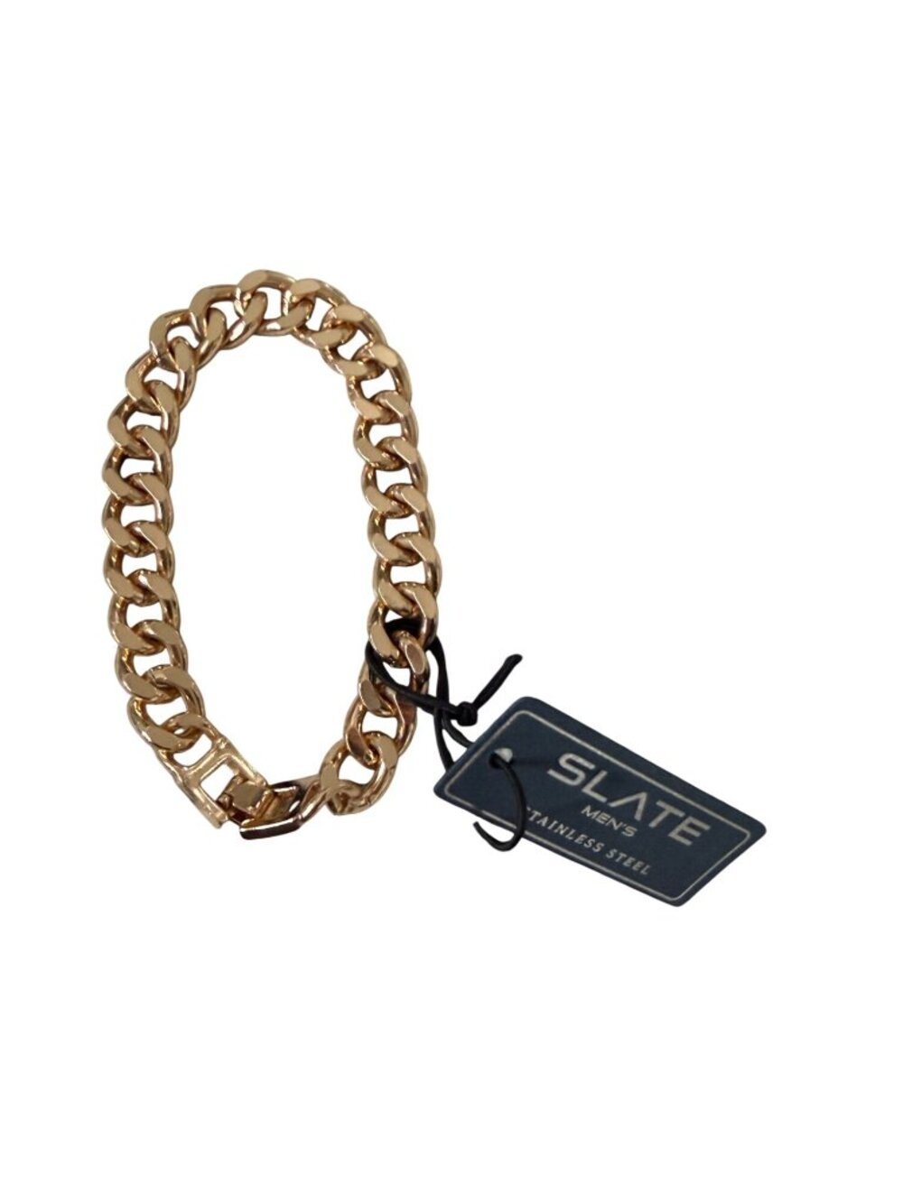 SLATE Men's Stainless Steel Gold Tone Bracelet NEW NIB